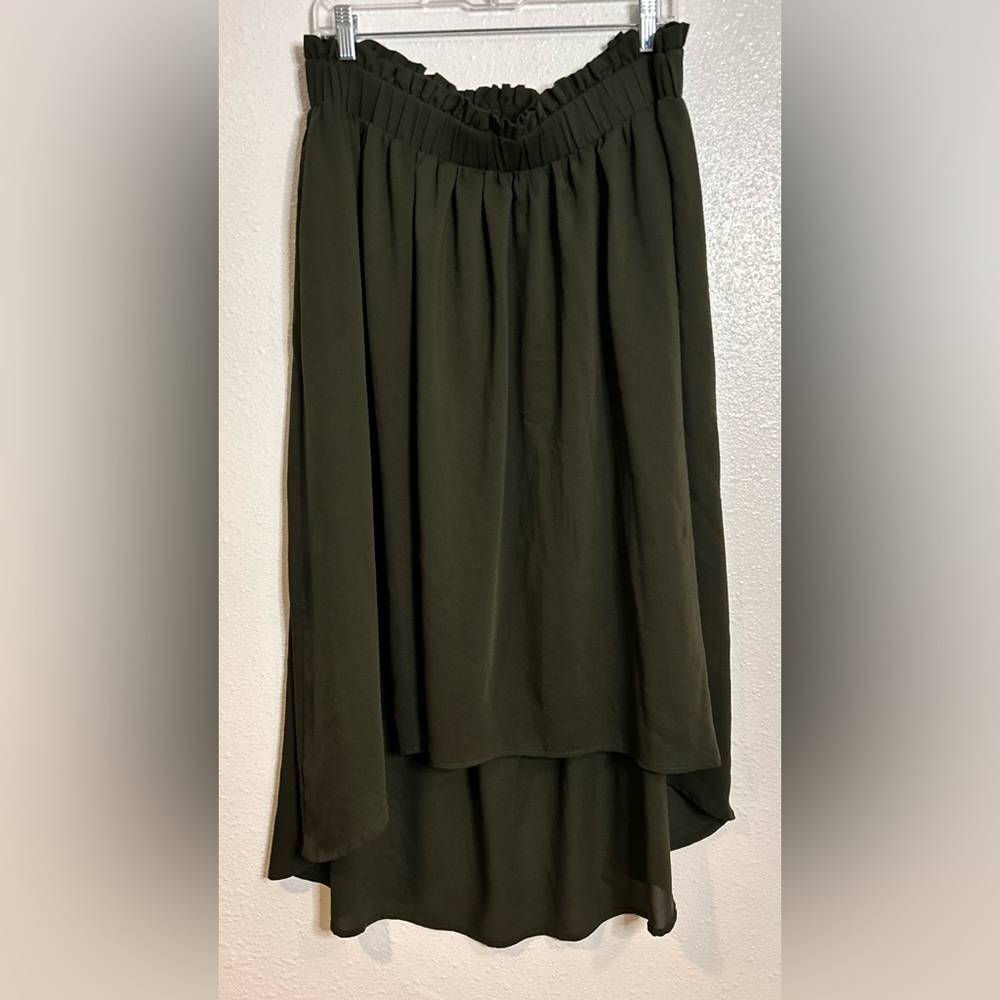Mossimo High-Low Skirt in Dark Green Size XL